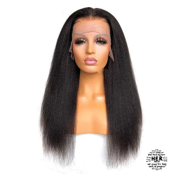 Honor Cambodian Human Human Hair Kinky Straight 13X6 HD Lace Front  Wig